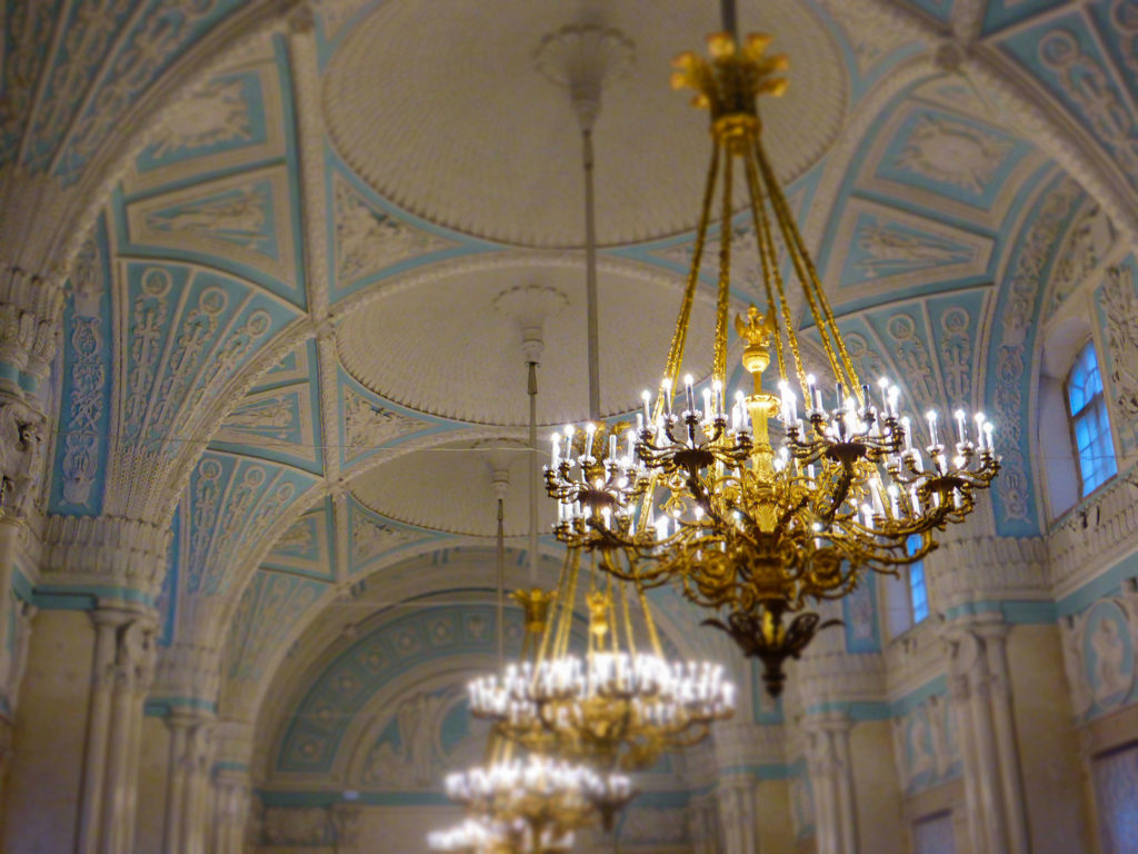 Chandeliers inside The Hermitage Saint Petersburg Russia