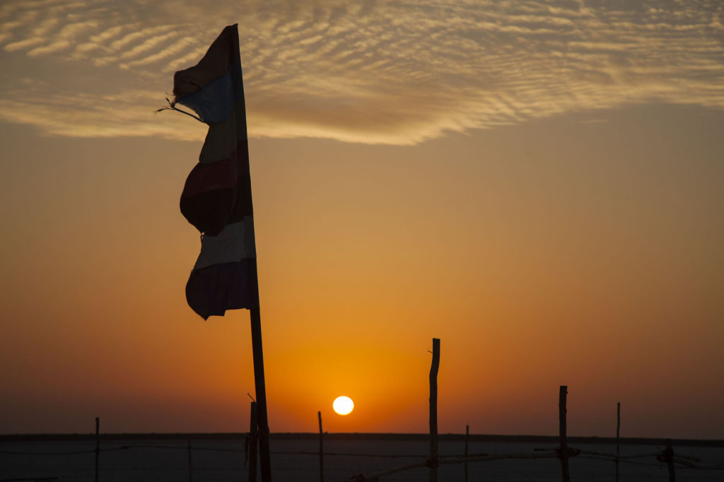 Sunset over White Rann of Kutch, Gujarat, India