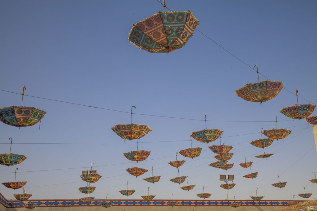 Umbrellas at Rann Utsav, Gujarat, India