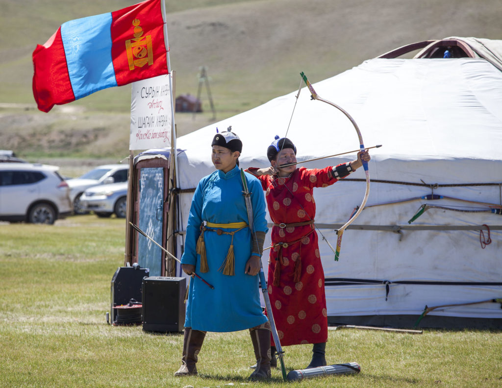 Female Naadam archer Mongolia