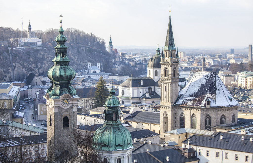 Rooftops of Salzburg's old town Austria