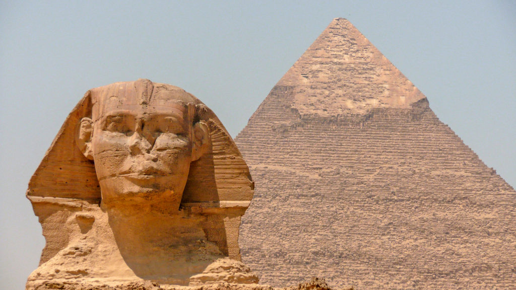 The Great Sphinx and Great Pyramid of Giza Egypt