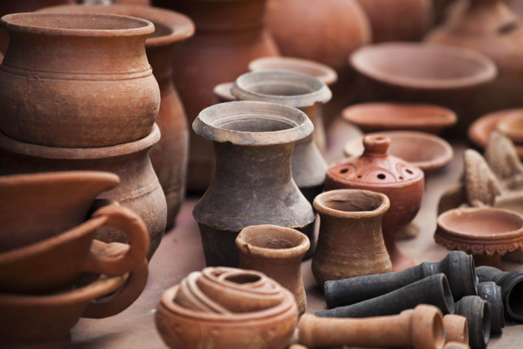 Pottery on display in Bhaktapur, Nepal