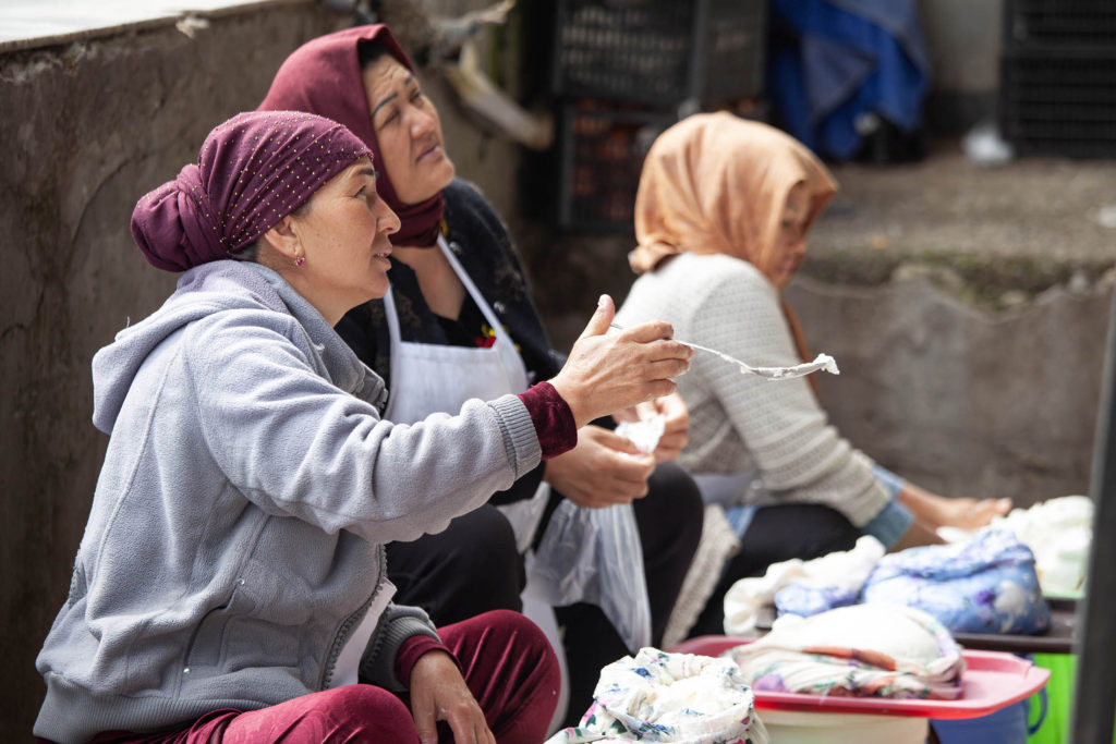 Women working at Bazaar in Samarkand, Uzbekistan