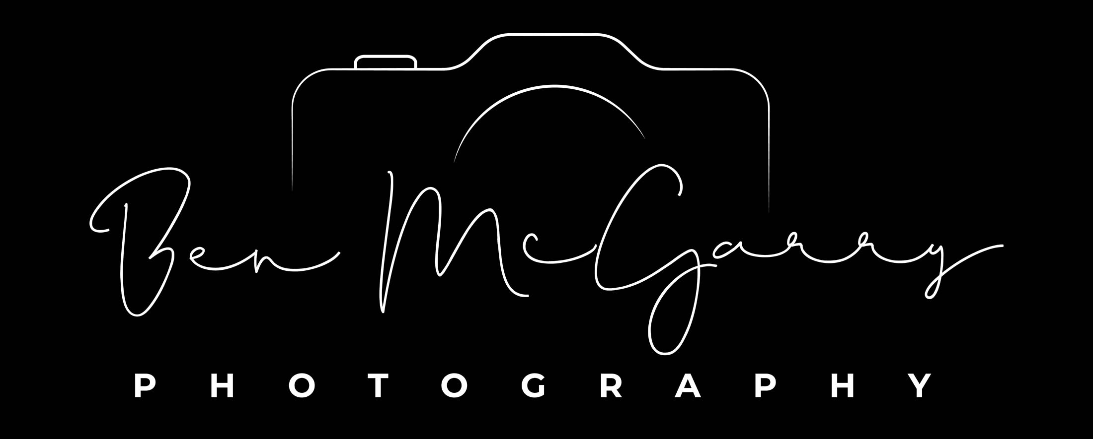 Ben McGarry Photography Logo in white